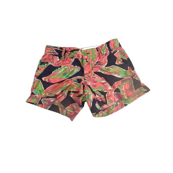 Lilly Pulitzer Pants - Lilly Pulitzer Shorts Womens Size 0 Navy Blue Pink Green Callahan Vais Print